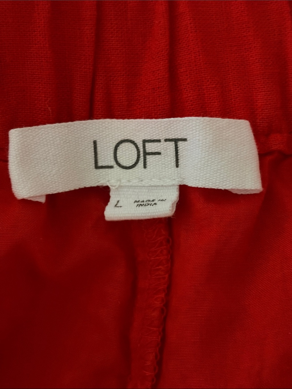 LOFT Red Eyelet Cotton Shorts - Picture 5 of 8